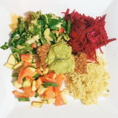 Lunch with homemade raw crackers at Amapura in Luxembourg City