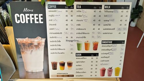 Drink Menu at Kham Mind Vegan and Vegetarian Cafe in Chiang Mai