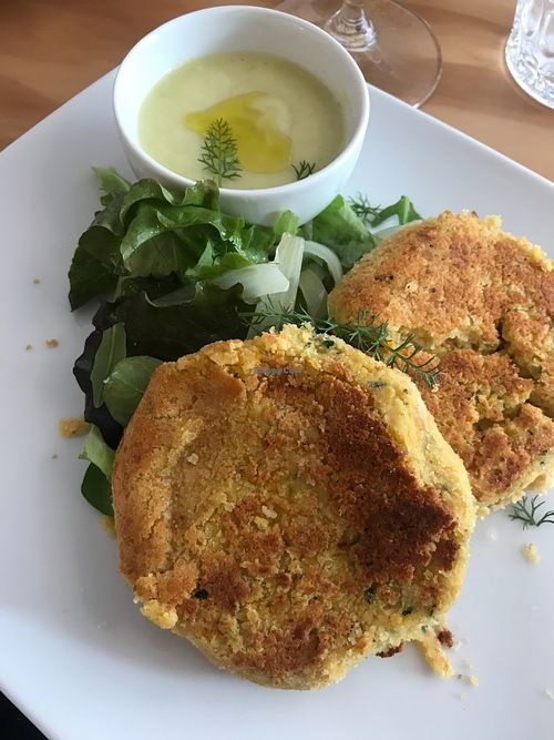 The chickpea cakes with avocado "creme" at Casa e Bottega Positano in Positano