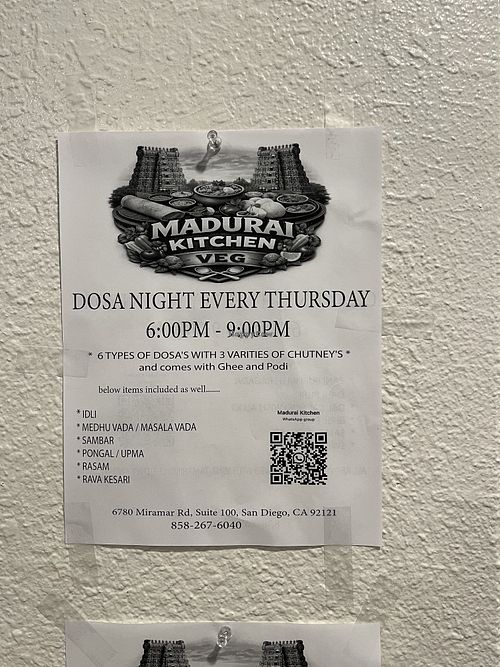   at Madurai Kitchen in San Diego