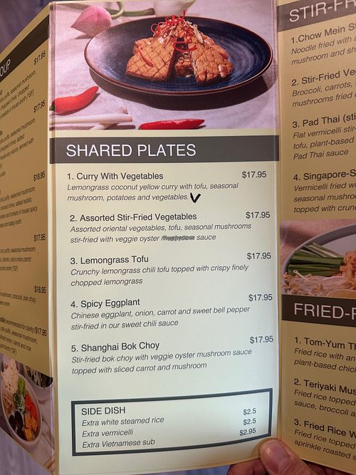 menu at The Greens Kitchen in Saskatoon