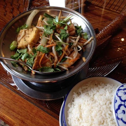 Vegan Fried Tofu and Vegetables at Asia Bambus in Walldorf