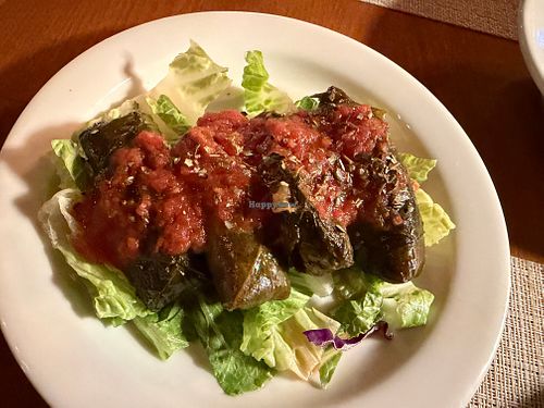 dolmades made vegan at Mezzeluna in Cotati