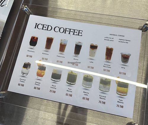 Menu  at Minimal Coffee - Think Park in Chiang Mai
