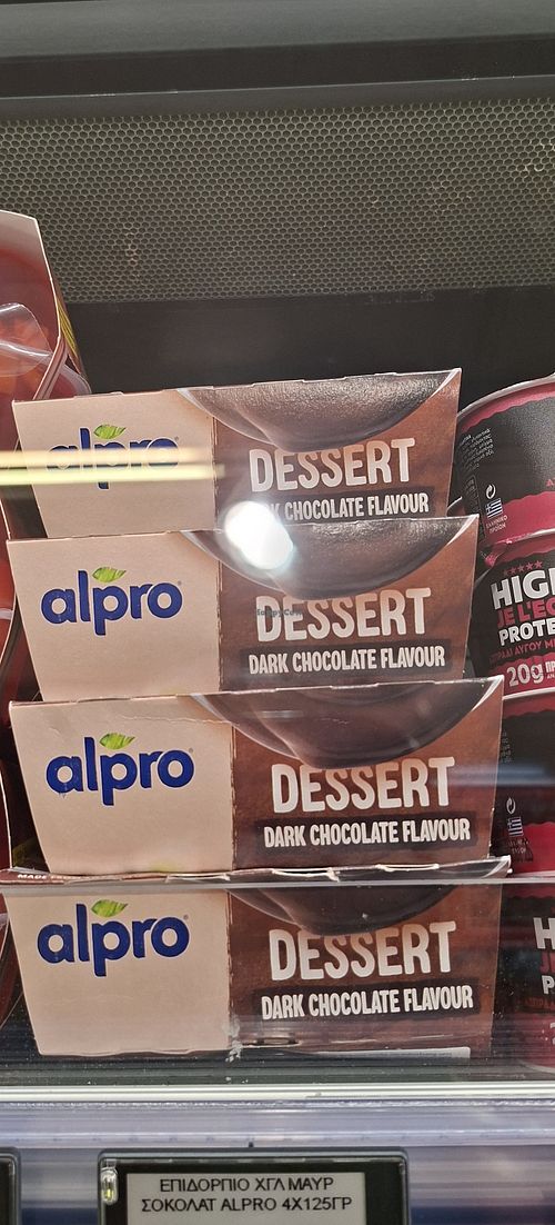Alpro dessert at Masoutis in Thessaloniki