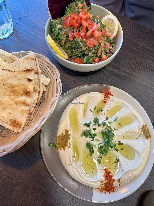 Hummus and Tabbouleh at Olive Tree Restaurant (Mediterranean Fine Food) in Waterford