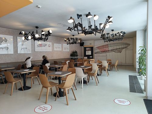 The cafe at Café DOX  in Prague