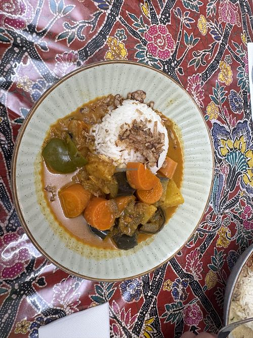 Vegetable Curry made vegan. It was superb .  at Kampung Kitchen in Tanunda