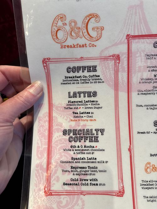 Vegan and vegetarian options breakfast all day    at 6th & G Breakfast Co in San Diego