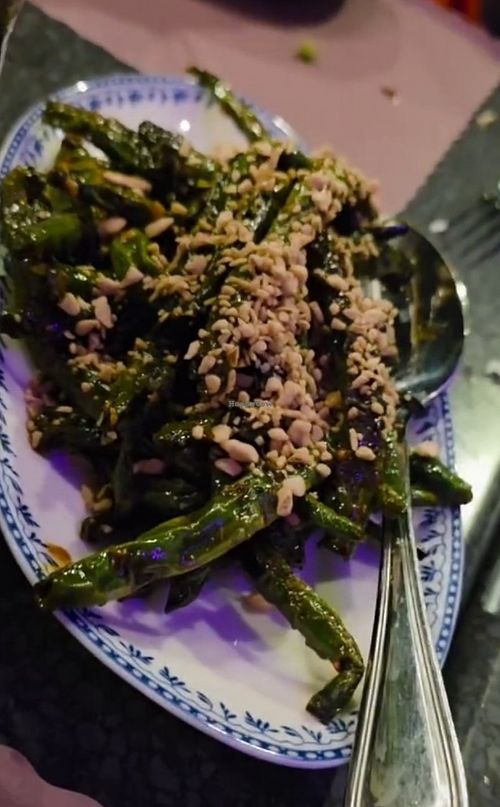 Dry fried green beans at Chef's Special Cocktail Bar in Chicago