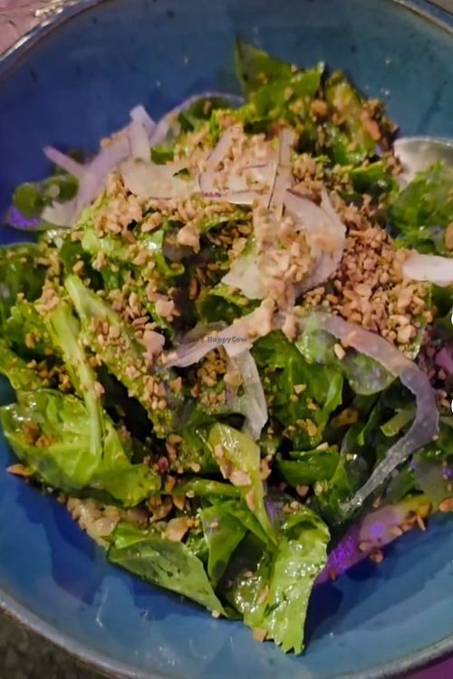 Snap pea salad (veganized) at Chef's Special Cocktail Bar in Chicago