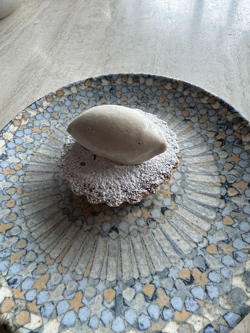 Sticky date tart with butterscotch gelatoo  at From Here by Mike in Docklands