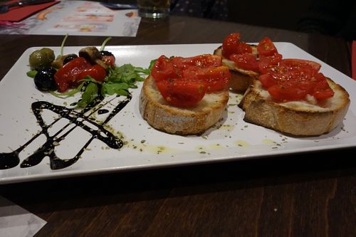 bruschetta (vegan) at Angelos Via Napoli in Saarbrucken