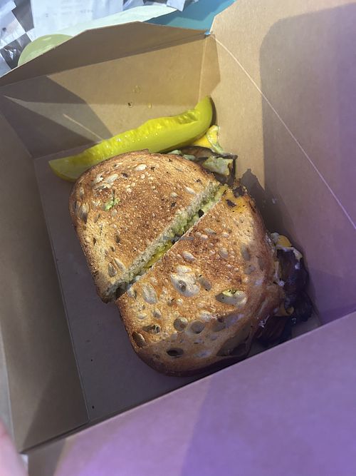 Vegan bacon avocado melt at Not A Phase Cafe in Newington