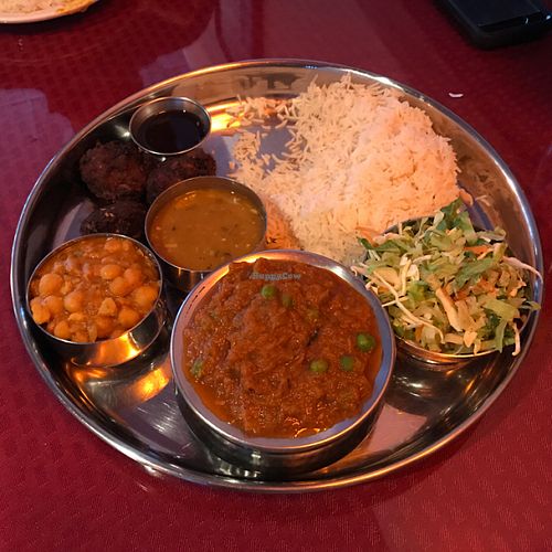 vegan thali from the menu at Namaste Shangri-la in Anchorage
