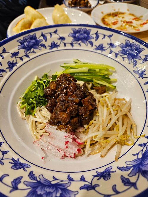 vegan zajiang noodles at Big Bowl in Prague