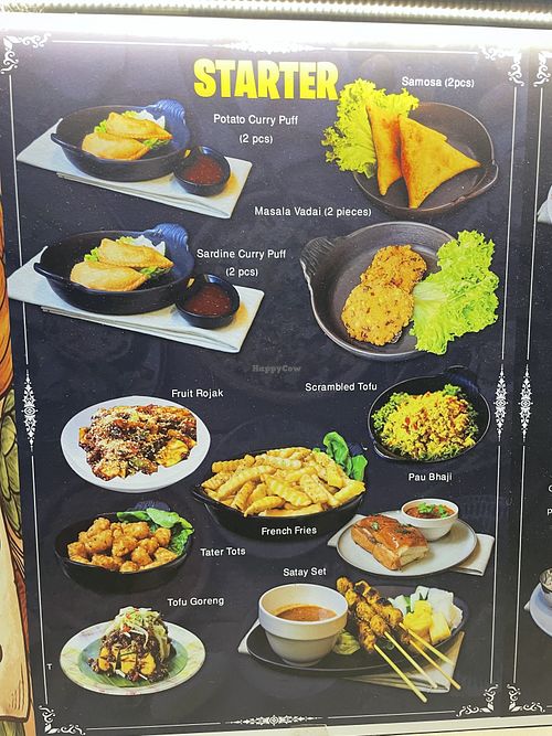 Starter menu   at Gopal's The Holy Basil - Satay by the Bay in Central Singapore