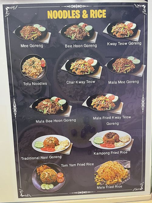 Rice and noodles menu   at Gopal's The Holy Basil - Satay by the Bay in Central Singapore