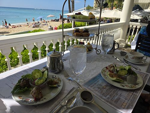 Vegan high tea at Veranda at the Beachhouse in Honolulu