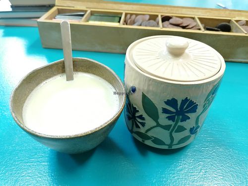 matcha latte at L'Esprit Livre in Erezee