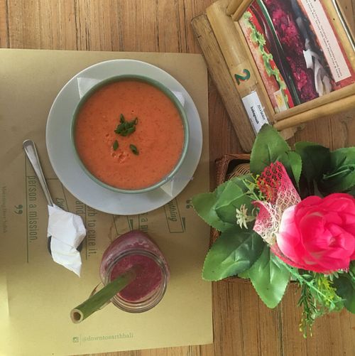 raw gazpacho & acai bliss smoothie at Zula - Sanur in Sanur