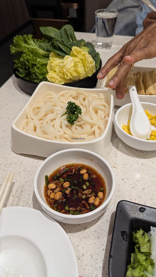 Noodles and veggies at Haidilao - Dubai Festival City in Dubai