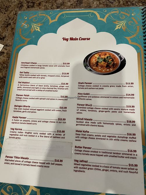 Veggie menu (vegan and vegetarian )  at Indish in Moncton