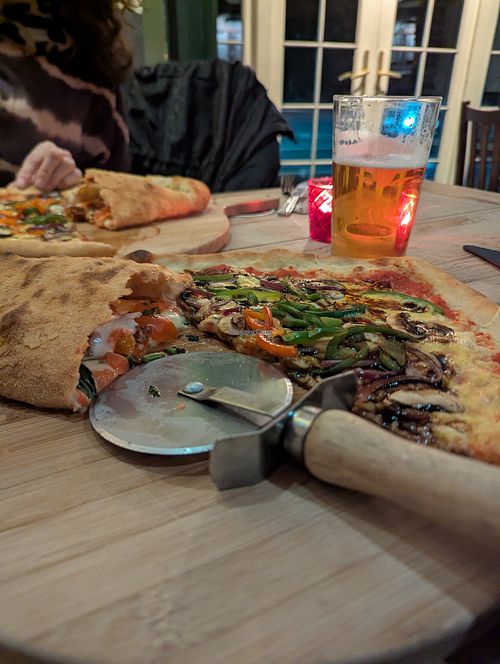 Vegan-a-rama pizza and pomodoro calzone veganised at The West Kirby Tap in West Kirby