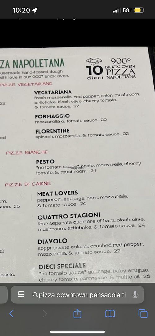 Menu   at Bavaria Pensacola in Pensacola