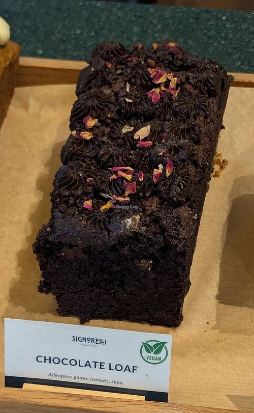 Chocolate loaf cake at Signorelli bakery - Wood Wharf in England