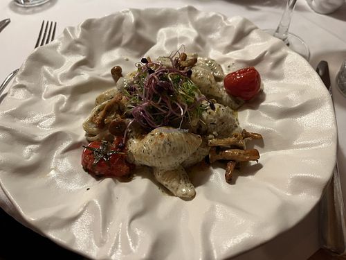 Steinpilz Tagliatelle they made vegan for me  at Restaurant Vermala Ursprung im Montafon in Vorarlberg