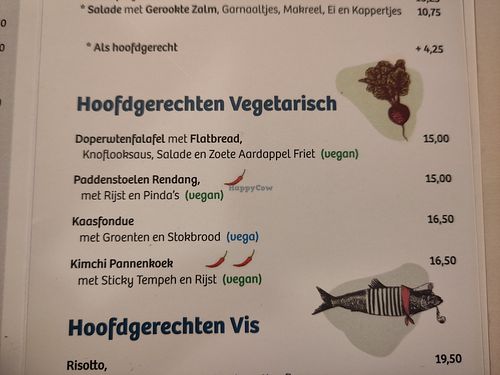 Vegan/veggie main dishes at Eetcafé De Waal in Zuid-holland
