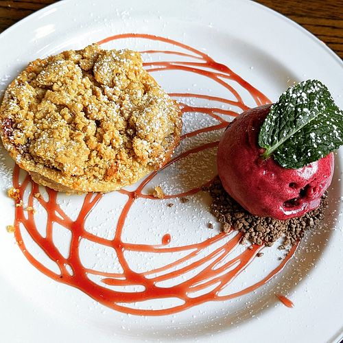 Blackcurrant & apple crumble at The Clog & Billycock in Blackburn