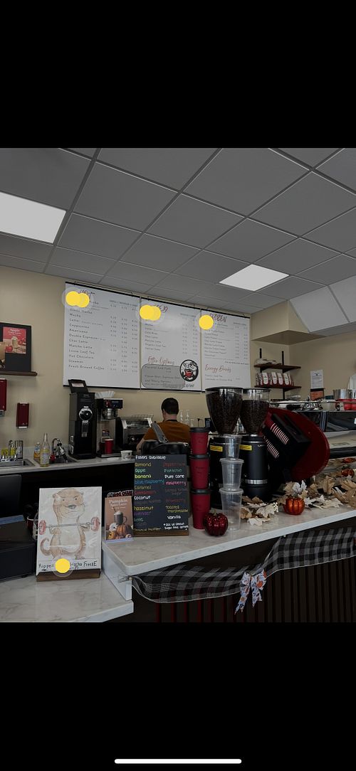 Various vegan options- non dairy milks and flavors   at Red Otter Coffee in Buffalo