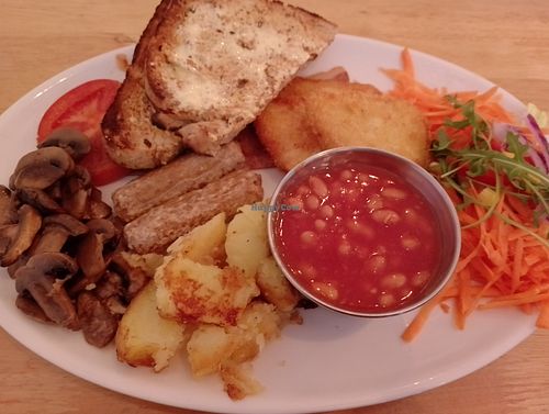 Vegan breakfast at Riverside Café in England