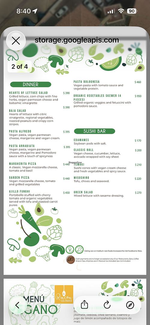 Dinner and sushi menu   at Medano Bar and Grill, by DonRos. in Baja California Sur