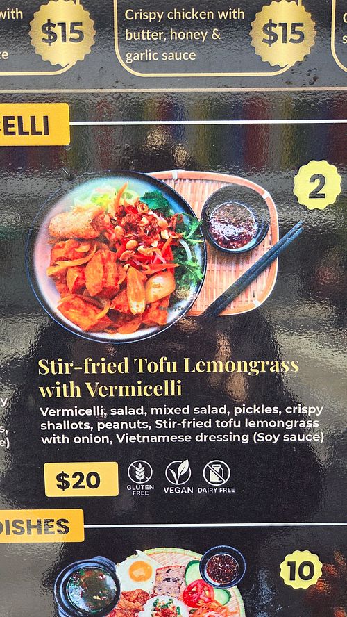 Menu at BB Vietnamese Street Food in Canterbury Region