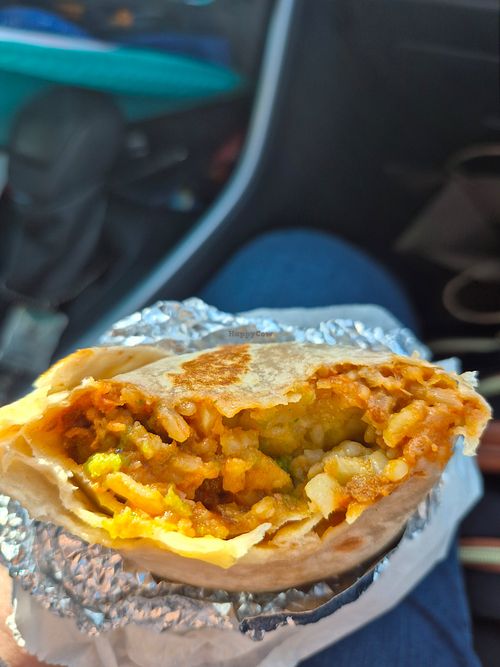 Burrito vegano at San Fernando Coffee Company in Azusa