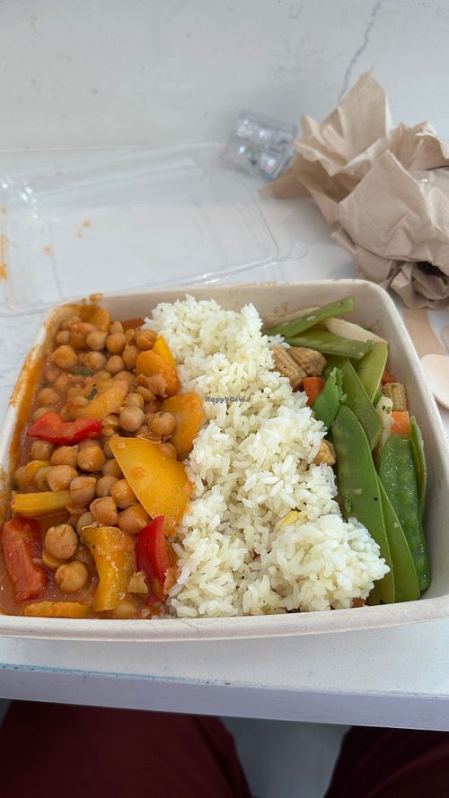 Curry, rice and veggies at Pacific Farms Market in Richmond