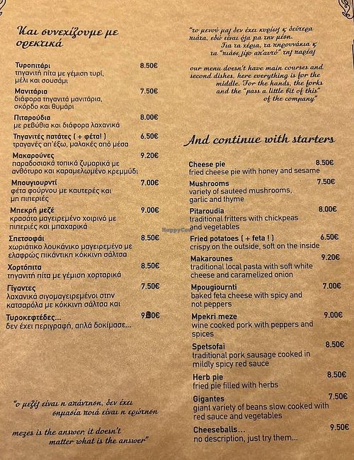 Appetizers at Ta Marasia - Τα Μαράσια in Rhodes