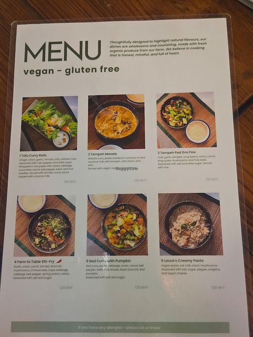 Menu at The Sugarcane Home  in Pai