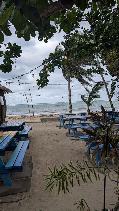 Outdoor seating option at Sharkies Seafood Restaurant in St Anns Bay