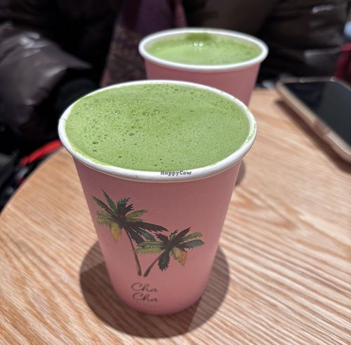 hot matcha latte  at Cha Cha Matcha - Flatiron in New York City