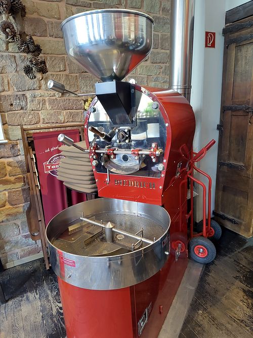 Coffee roaster at Kaffeerösterei Tesorito in Saarbrucken