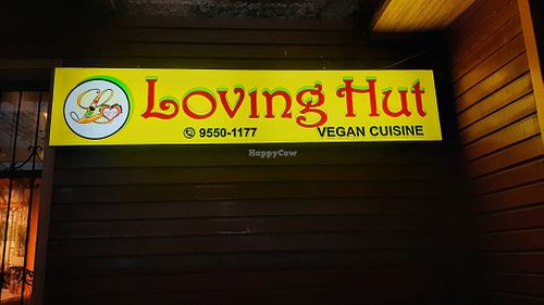 The outdoor sign at Loving Hut - Chinggis Khaan National Museum in Ulaanbaatar