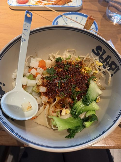 Noodle with veggie and chilii oil  at SLAP Hand Ripped Noodles in Orlando