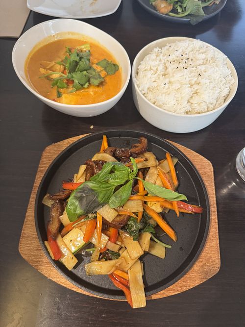 Vegan Red Curry and vegan duck   at Lamoon Royal Thai in Hobart