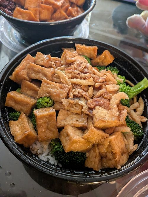 Teriyaki tofu with rice and broccoli at Chowology: Asian Kitchen in Pembroke Pines