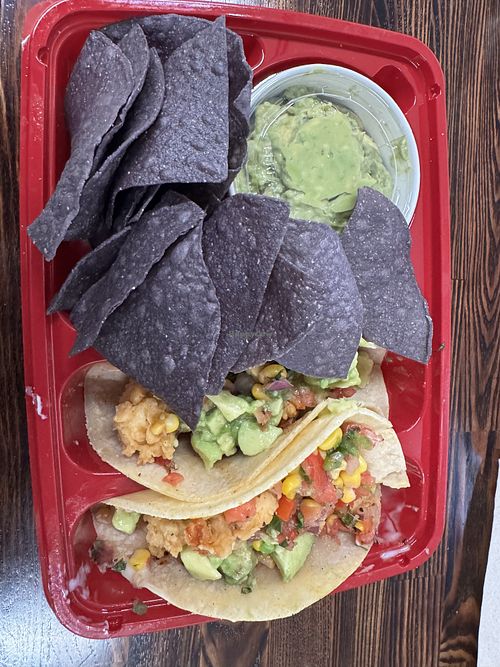Beer battered cauliflower tacos  at Velvet Taco in Houston