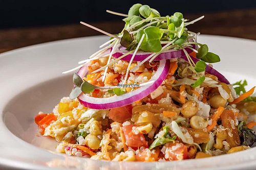 Mediterranean Quinoa Salad (Vegan)  at Brussels Bistro in Laguna Beach